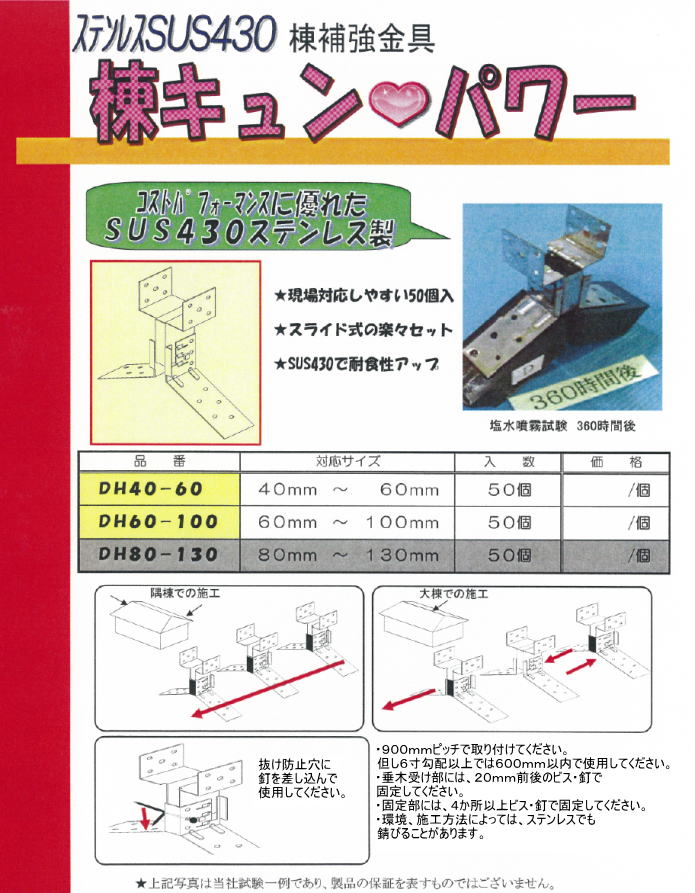 屋根副資材】 スライド式のらくらくセット棟金具 『棟キュンパワー