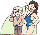 お爺さんと女性